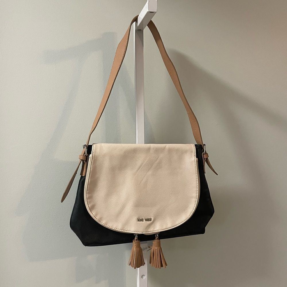Nine West Black & Cream Shoulder Bag